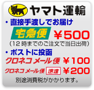 ヤマト運輸　クロネコメール便　一律￥100